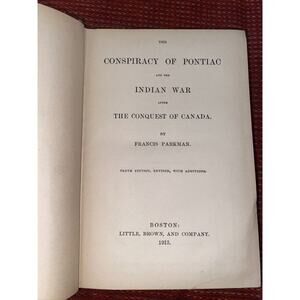 Hardcover Book CONSPIRACY OF PONTIAC / THE INDIAN WAR Vol 1, Printed 1913